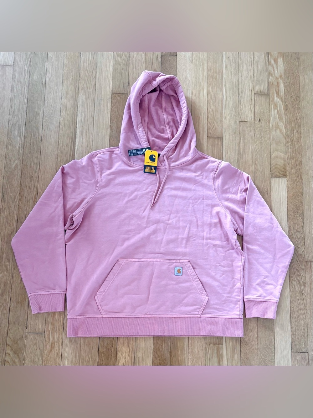 New Carhartt Relaxed Fit Pink Hoodie Womens Large Workwear Sweatshirt 2025